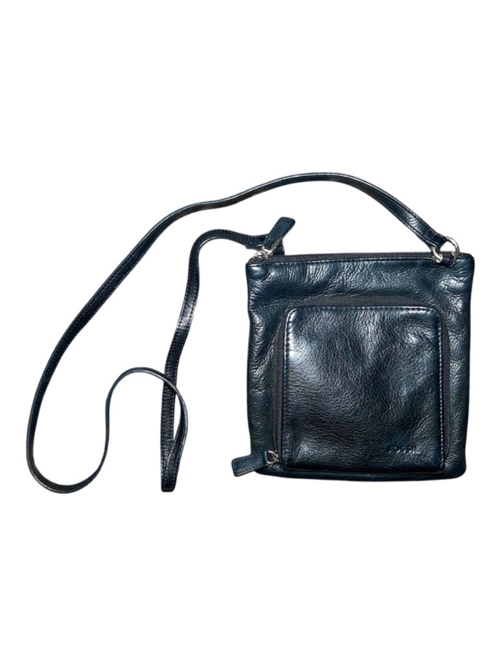 FOSSIL Black Leather Crossbody Bag